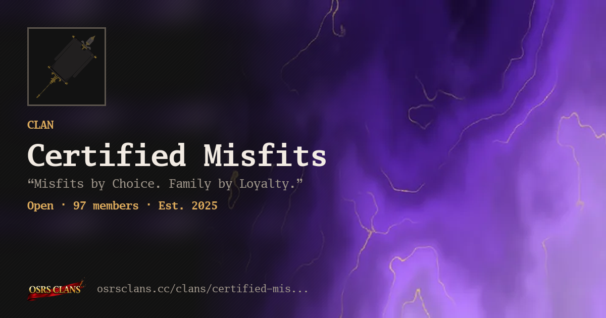 Certified Misfits - “Misfits by Choice. Family by Loyalty.” 💀