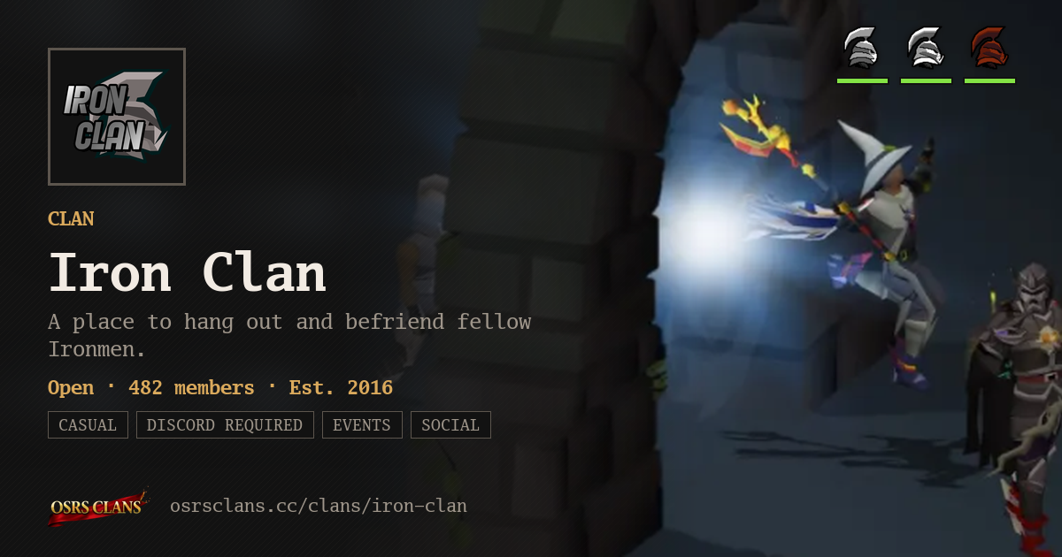 Iron Clan - A place to hang out and befriend fellow Ironmen.