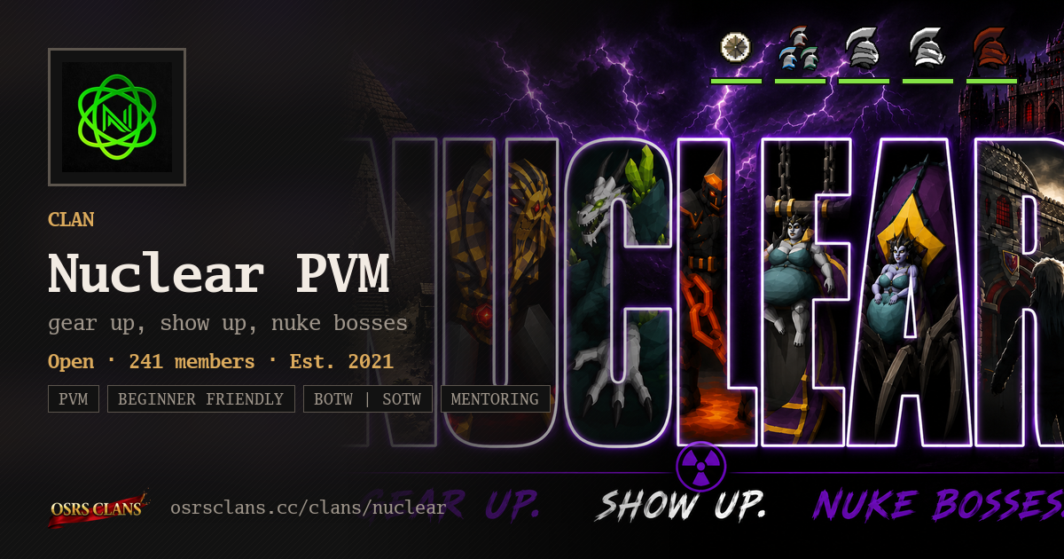 Nuclear PVM - gear up, show up, nuke bosses