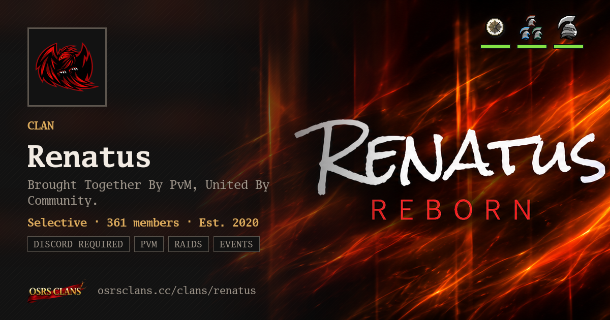 Renatus - Brought Together By PvM, United By Community.