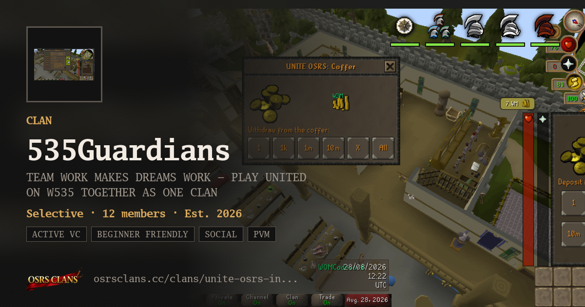 535Guardians - TEAM WORK MAKES DREAMS WORK - PLAY UNITED ON W535 TOGETHER AS ONE CLAN